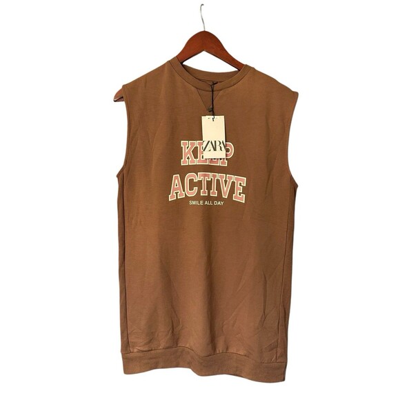 Zara Other - ZARA Kids Boys Long Sleeveless Tank Top Sweatshirt Brown Basketball 11/12 NWT